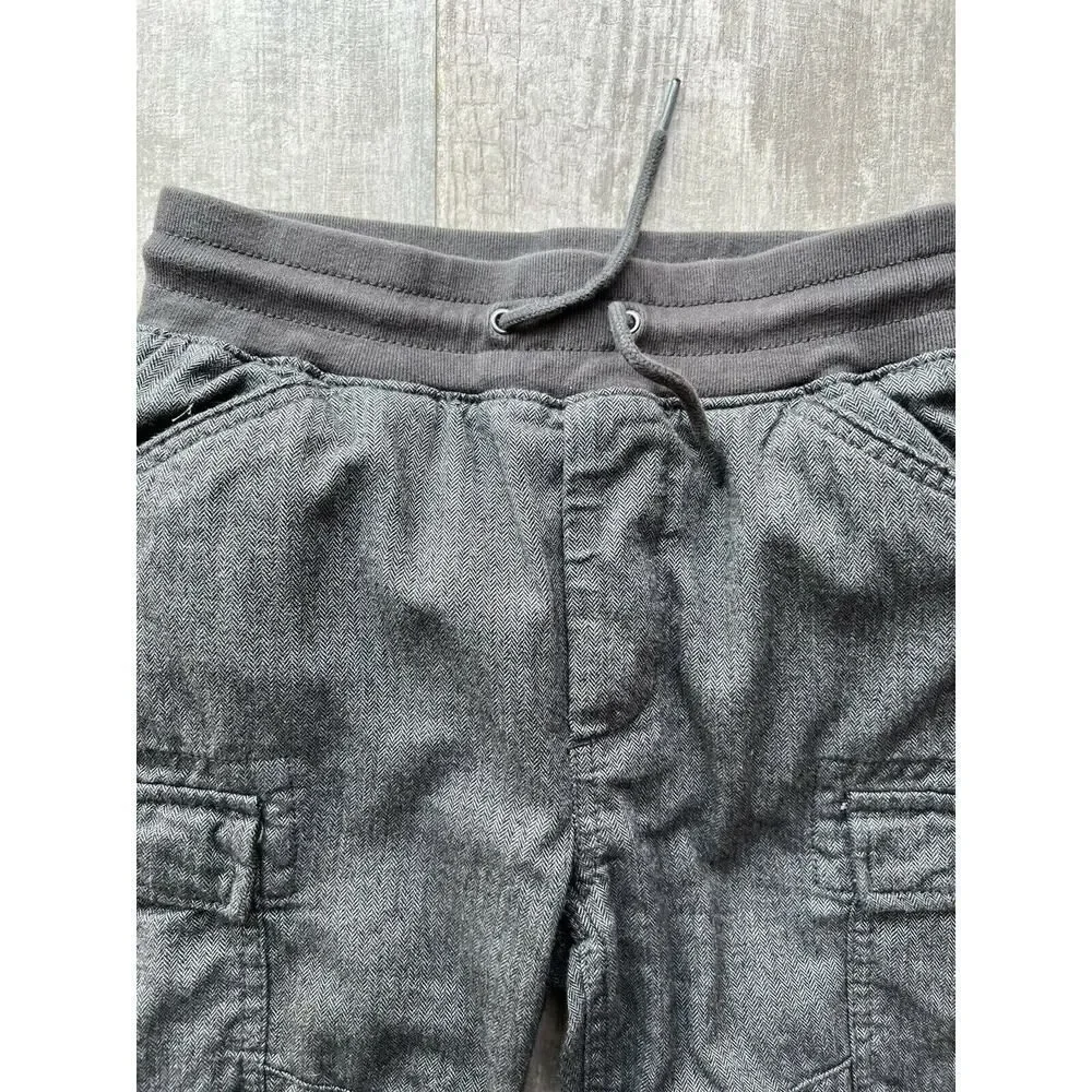 GAP Kids Gray Herringbone Drawstring Cargo Joggers Elastic Jersey Pants Casual M